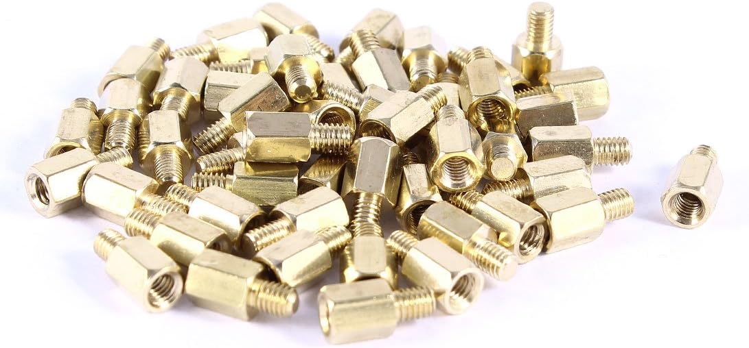 50 Pcs PC PCB Motherboard Brass Standoff Hexagonal Spacer M3 6+4mm