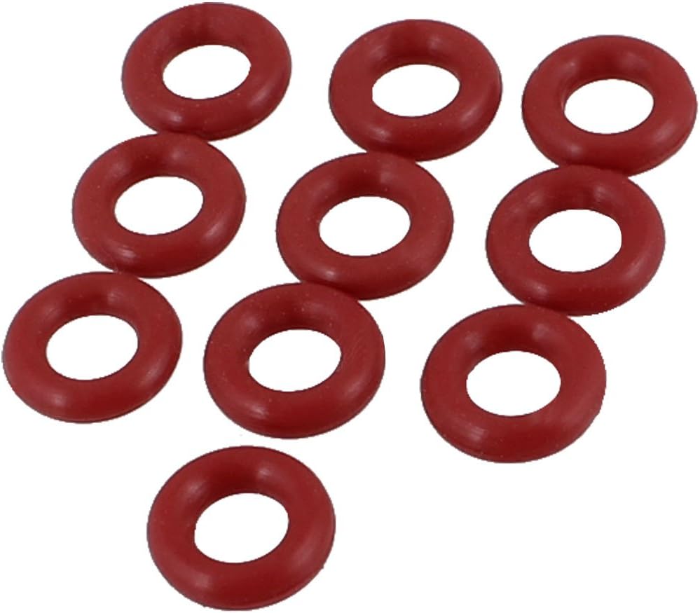 Rubber O-Ring Oil Seal Sealing Ring Gaskets (10 Piece), Red, 8mm x 2mm