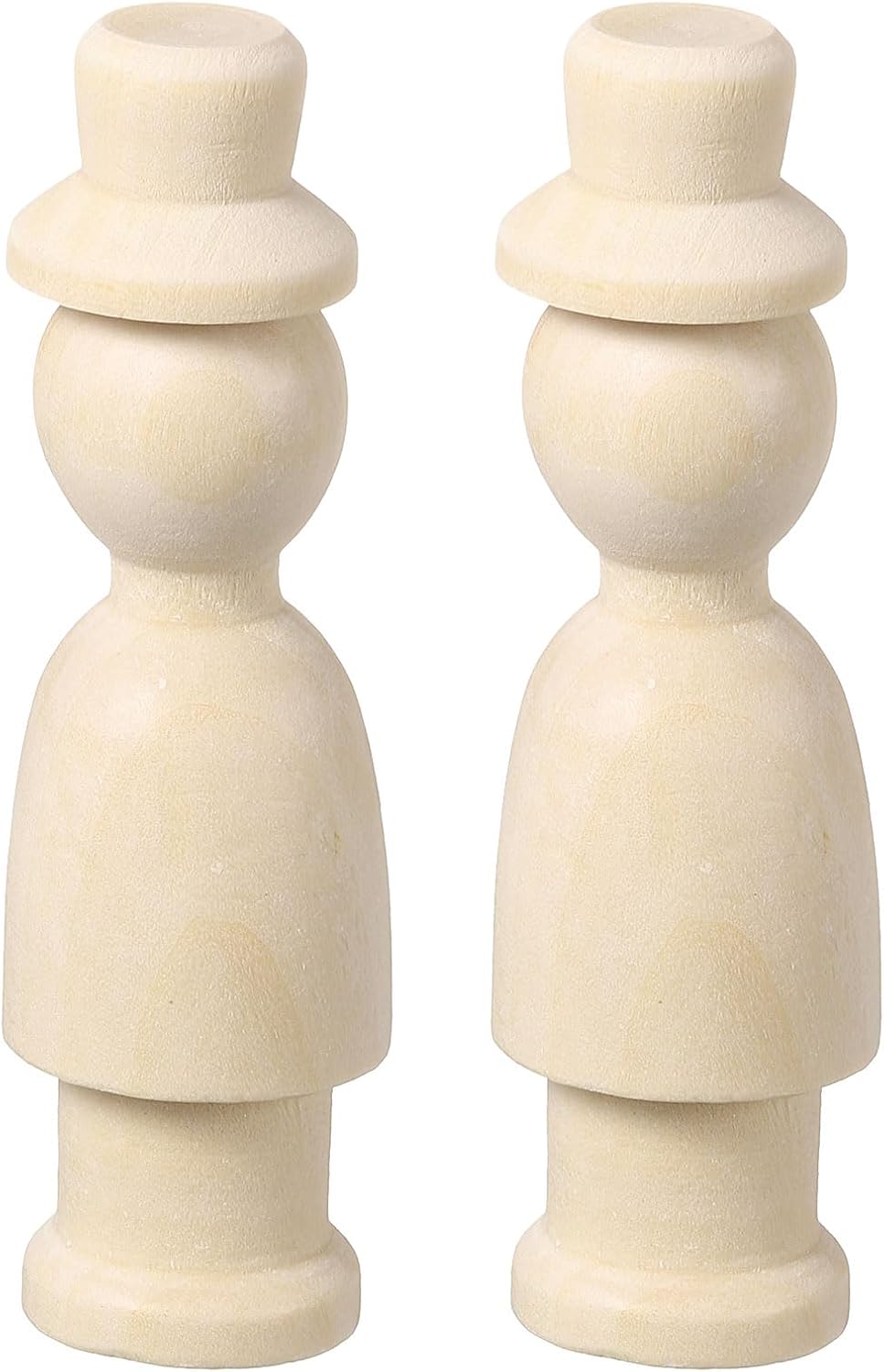 2 Pack Wood Peg, 3 Inch Boy-Shape Wooden Peg People, Unfinished Wooden Peg People Bodies Figures for DIY Art Craft Painting