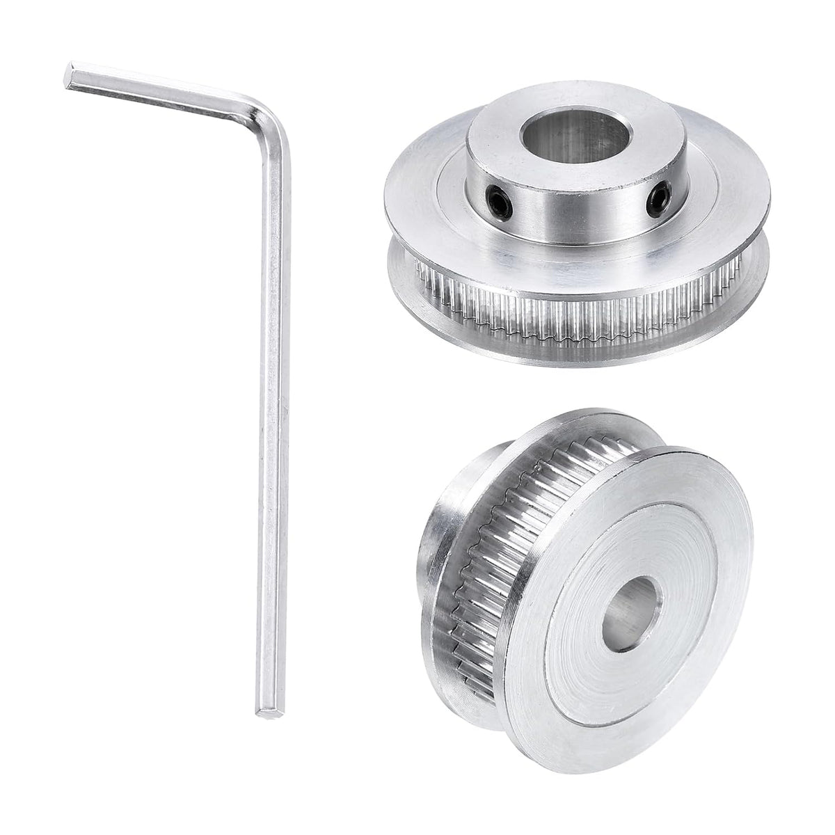 2pcs GT-2 60T Pulley Synchronous Wheel 12mm Bore, Aluminum Timing Pulley 60 Teeth, Fit Width 6mm Timing Belt for 3D Printer CNC Machine (with A Wrench)