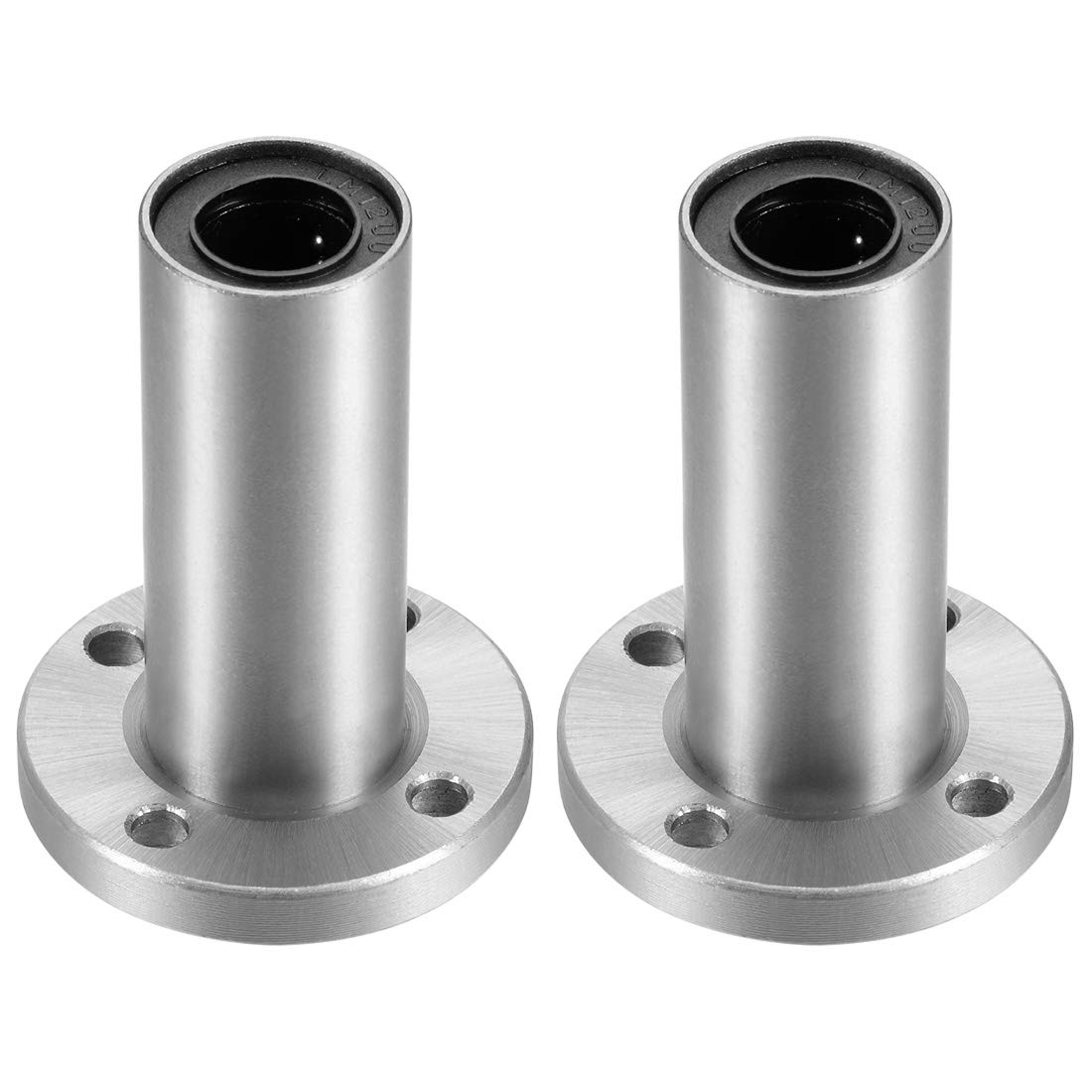 LM12UU Extra Long Round Flange Linear Ball Bearings, 12mm Bore Dia, 21mm OD, 57mm Length (Pack of 2)