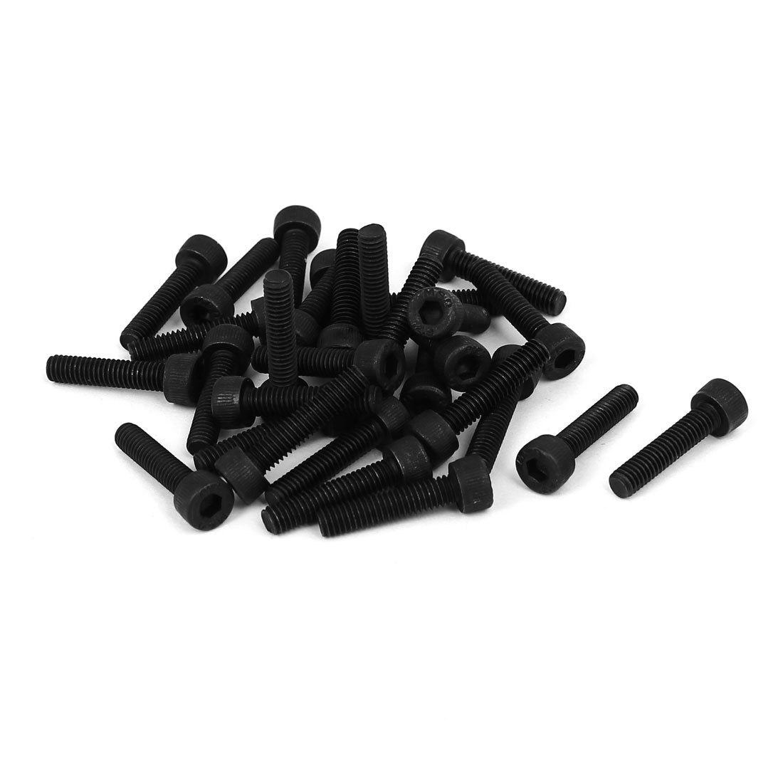 M4 x 18mm Alloy Steel 12.9 Grade Cap Point Hex Socket Head Screw Black 30PCS