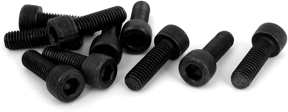 M8x25mm 12.9 Alloy Steel Hex Socket Head Cap Screws Bolts Black 10pcs
