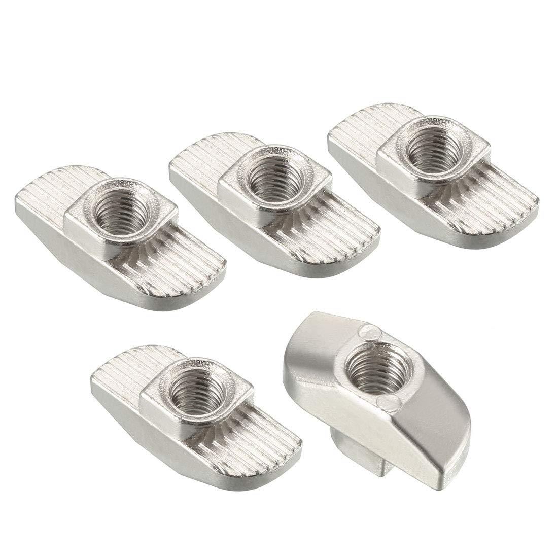 Sliding T Slot Nuts, M5 Half Round Roll in T-Nut for 4040 Series Aluminum Extrusion Profile, Carbon Steel Nickel-Plated, Pack of 30