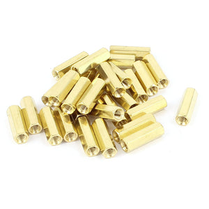 30pcs M3 Female Thread Insulated Brass Standoff Hexagonal Spacer 15mm