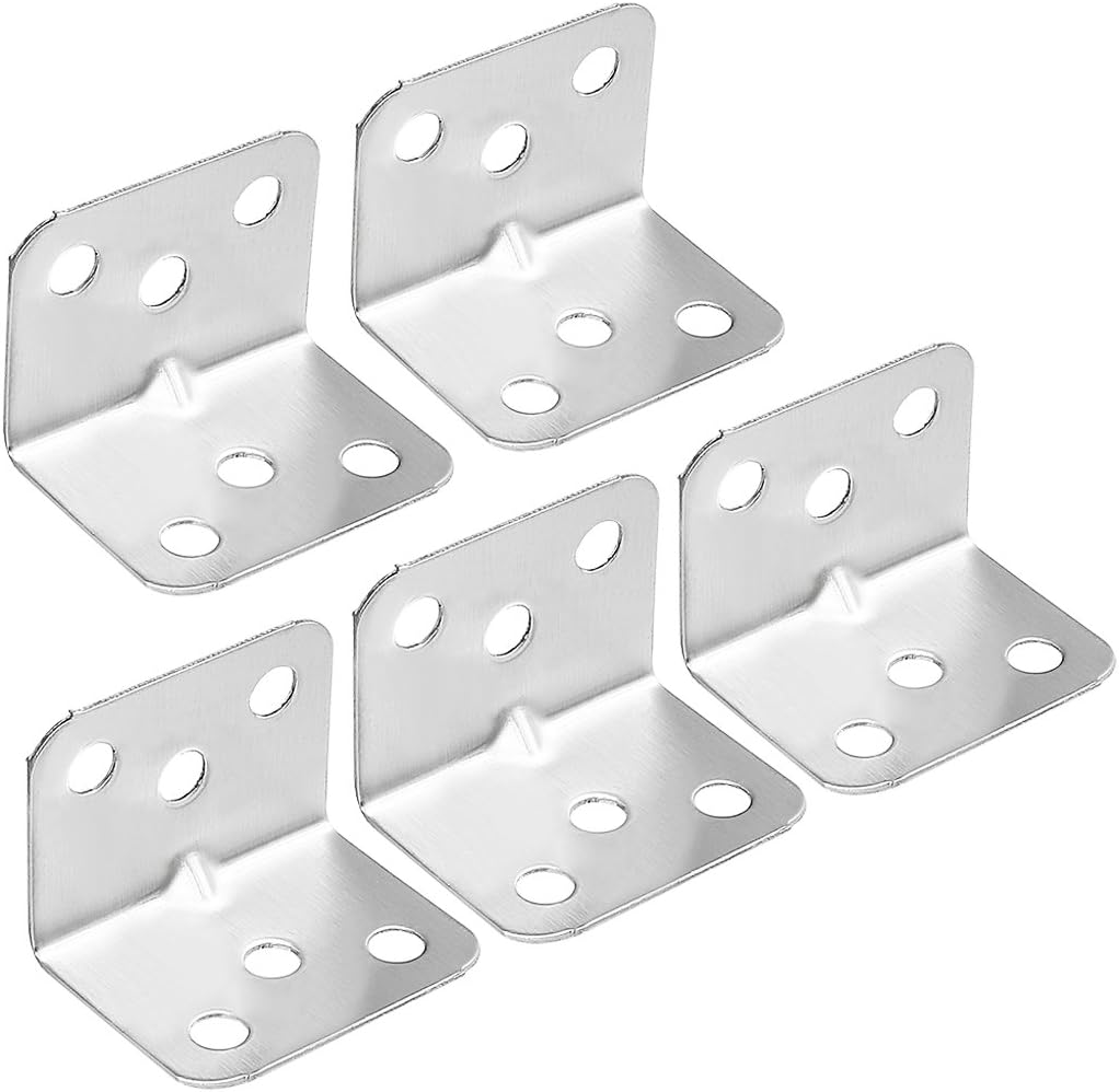 Stainless Steel Shelves Corner Brace 28mmx28mmx36mm, Joint L Shape Right Angle Corner Fastener Joints Support Bracket, Pack of 5