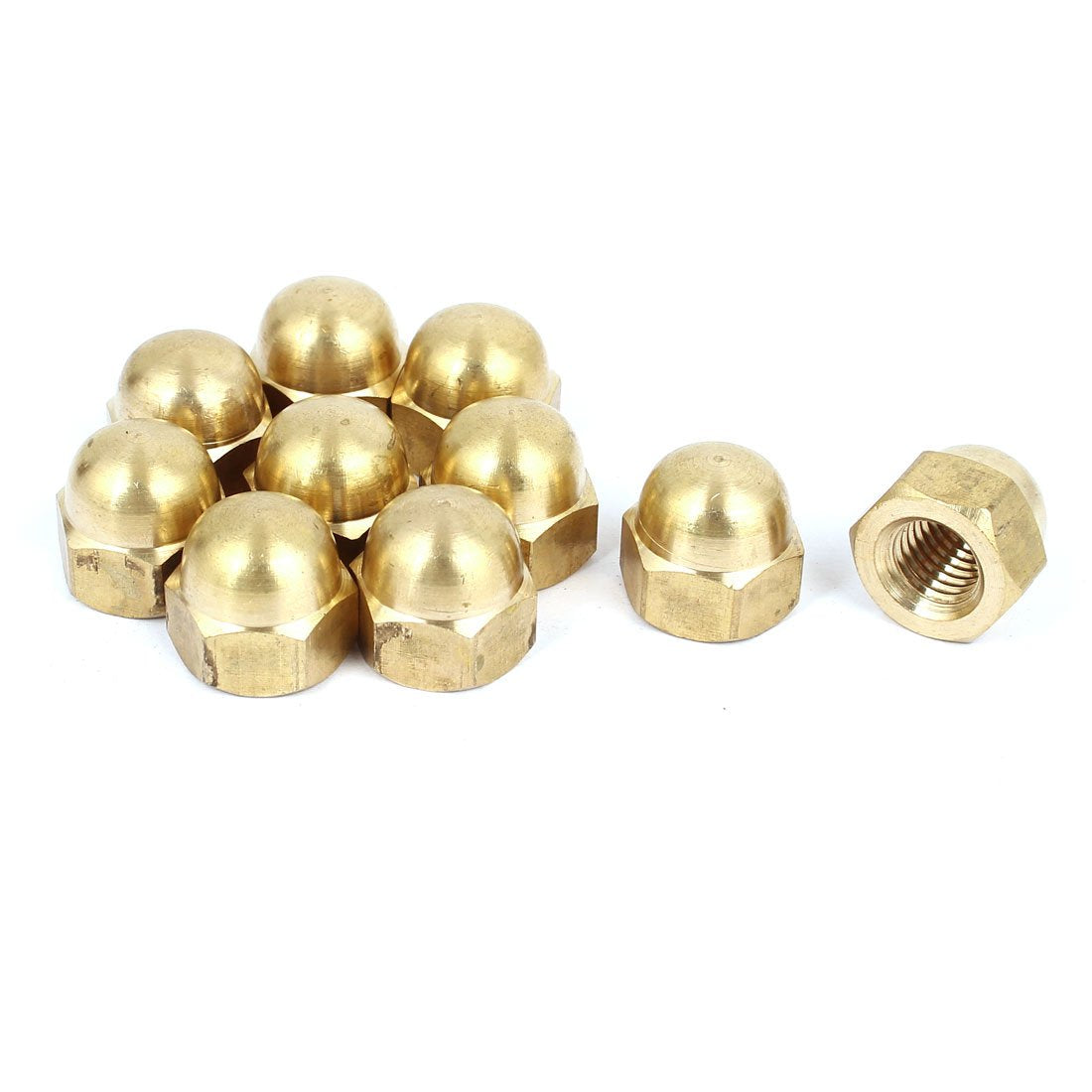 Hex Cap Nuts - 10Pcs M12 Dome Nuts Brass Hexagon Decorative Cap Nut for Screws Bolts Brass Tone