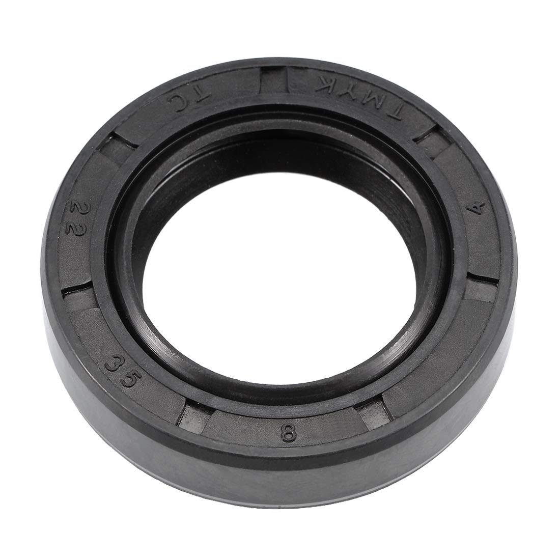 Oil Seal, TC 22mm x 35mm x 8mm Nitrile Rubber Cover Double Lip with Spring for Bearing Shaft, Black Pack of 1