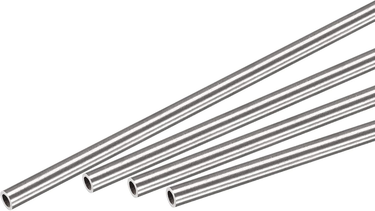304 Stainless Steel Round Tube 3mm OD 0.5mm Wall Thickness 250mm Length 4 Pcs