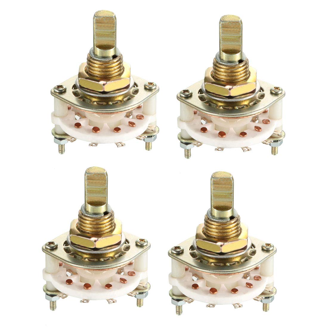 4Pcs 10Pin 2P4T 2 Pole 4 Position Selectable Single Deck Band Selector Rotary Switch