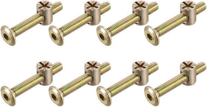 M6x40mm Furniture Bolt Nut Set Hex Socket Screw with Barrel Nuts for Beds Headboards Chairs 8 Sets