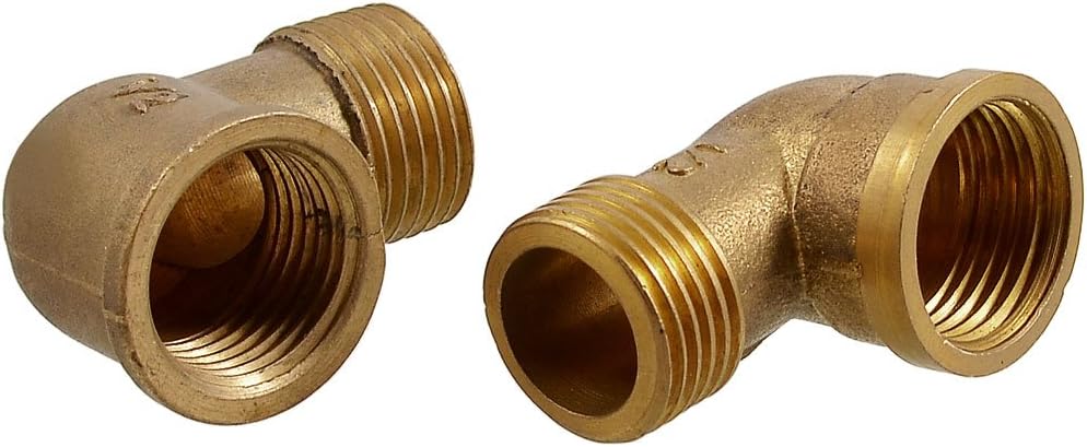 2 Pcs 1/2" Thread Male to Female Pipe Coupling Right Angle Connectors