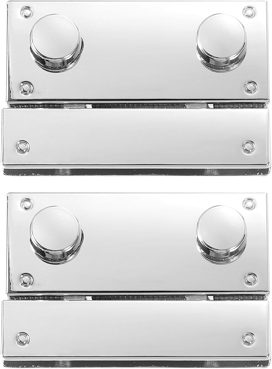 LinkMejor 2Set Turn Lock Clasp, Rectangle Press Lock Clasp Closure Twist Turn Locks Hardware Buckle Fasteners for Purse Leather Bag Handbag Making Accessories (53x35mm, Silver)