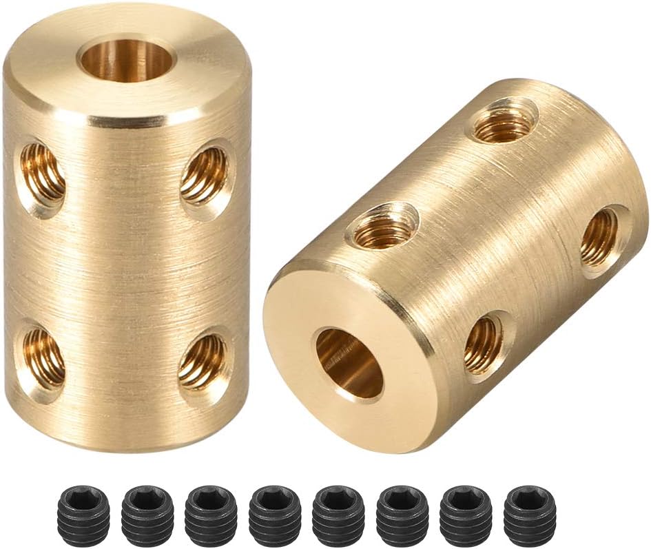 5mm to 5mm Bore Rigid Coupling Set Screw L22XD14 Copper,Shaft Coupler Connector,Motor Accessories,2pcs