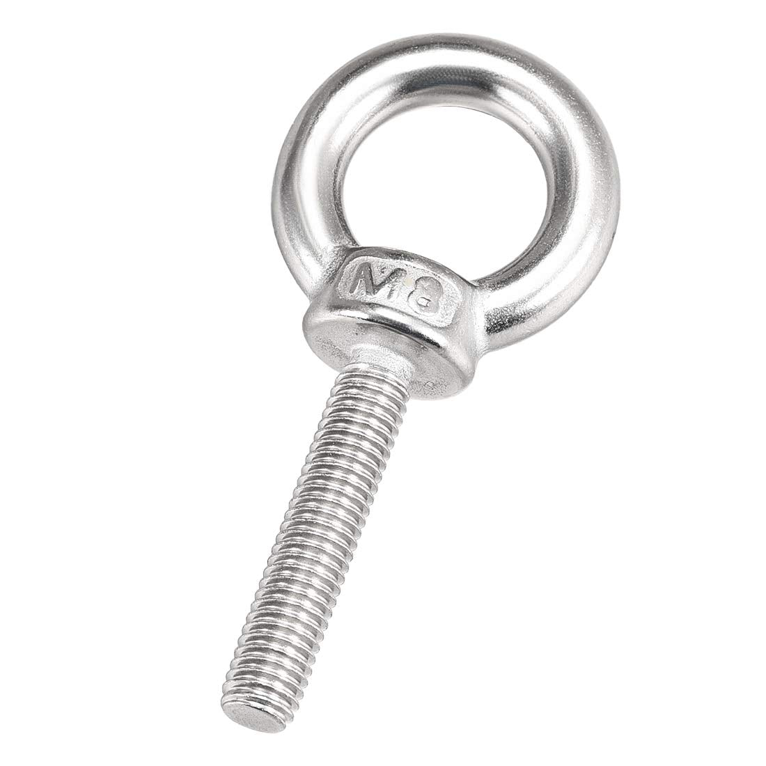 Lifting Eye Bolt M8 x 40mm Male Thread 304 Stainless Steel for Hanging, Pack of 2