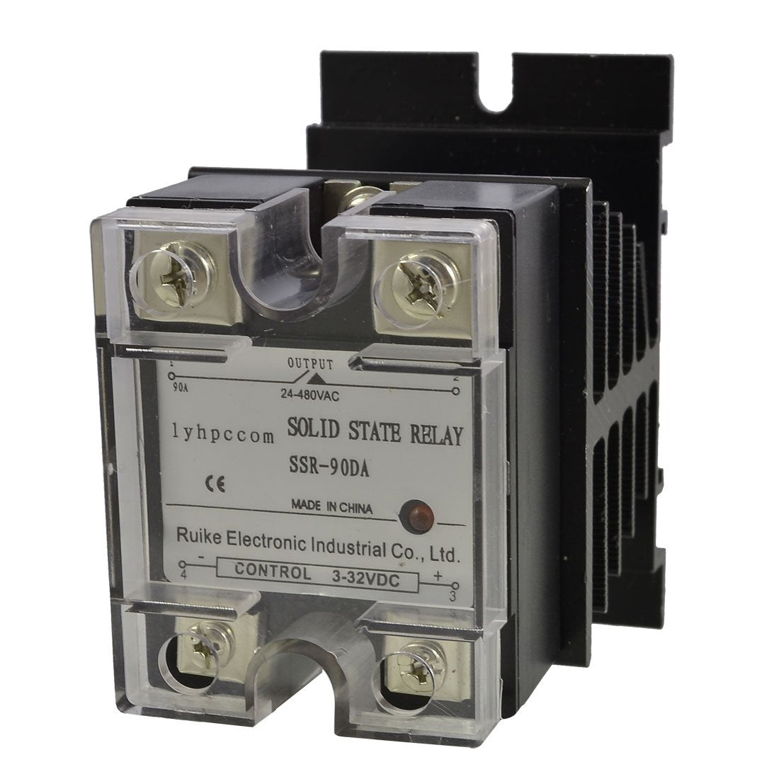 DC 3-32V to AC 24-480V 90A Single Phase SSR Series Solid State Relay