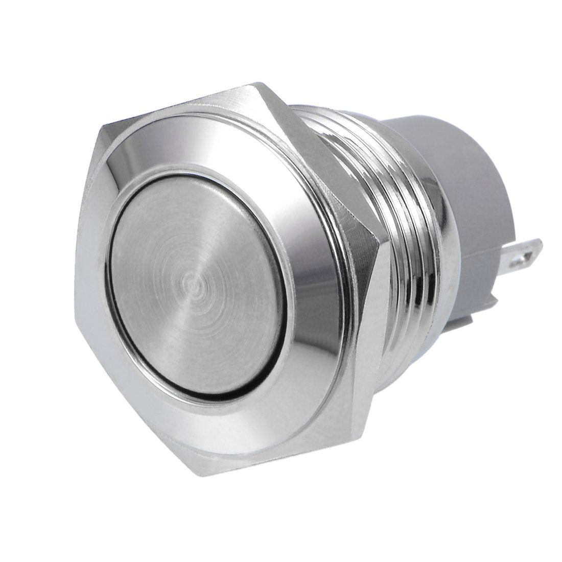 Latching Metal Push Button Switch 16mm Mounting Dia 3A SPST 1NO 2 Terminals