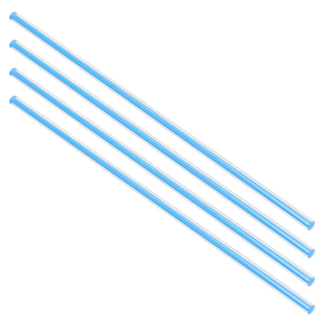 Acrylic Round Rod,1/4 Diameter 10 Inch Length,Straight Light Blue Line,Solid Plastic PMMA Bar Stick 4pcs