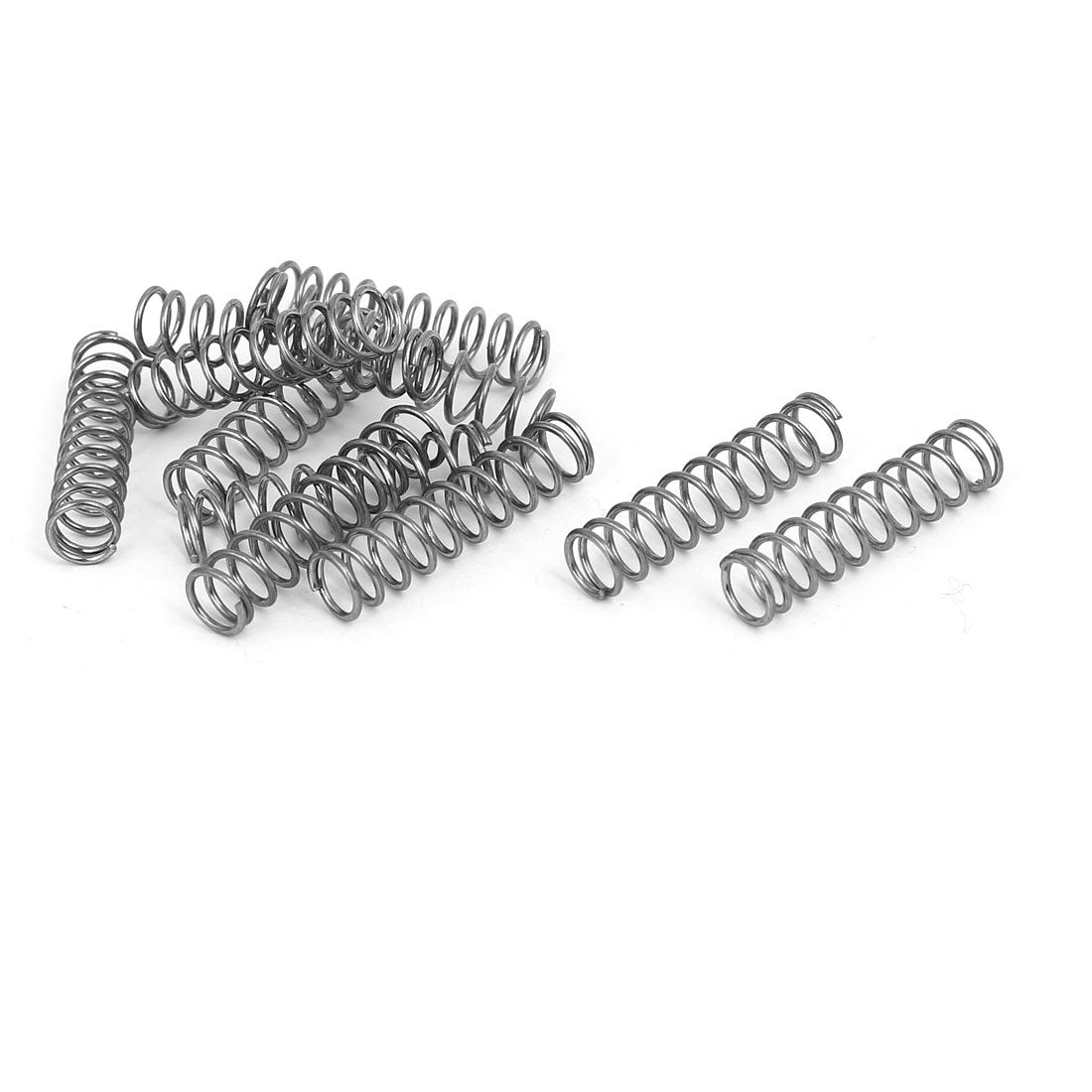 Compression Spring,304 Stainless Steel,6mm OD,0.7mm Wire Size,25mm Free Length,Silver Tone,10Pcs