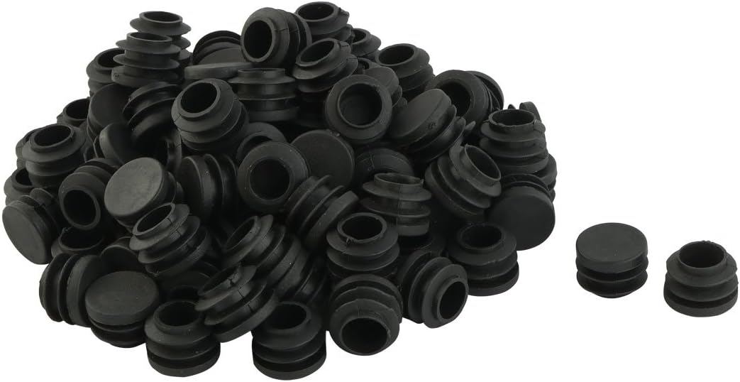 Plastic Round Tube Inserts End Blanking Caps 19mm Dia 100 Pcs Black