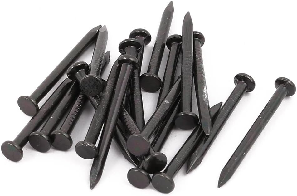 2mmx25mm Carbon Steel Point Tip Concrete Cement Nail Black 20pcs