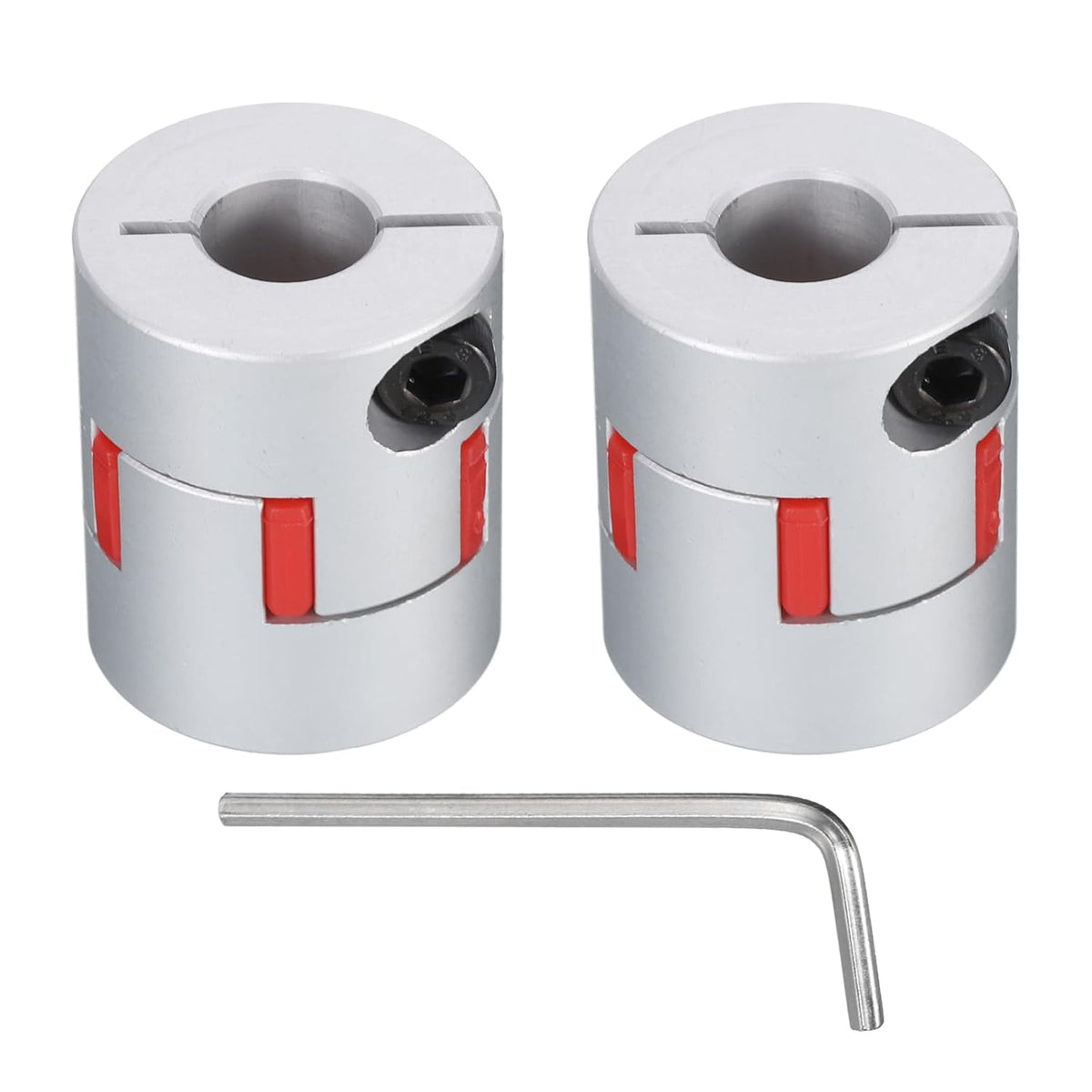 Aluminum Plum Shaft Coupling 10mm to 10mm Bore L30xD25 Flexible Coupler for 3D Printer CNC Machine and Servo Stepped Motor Pack of 2