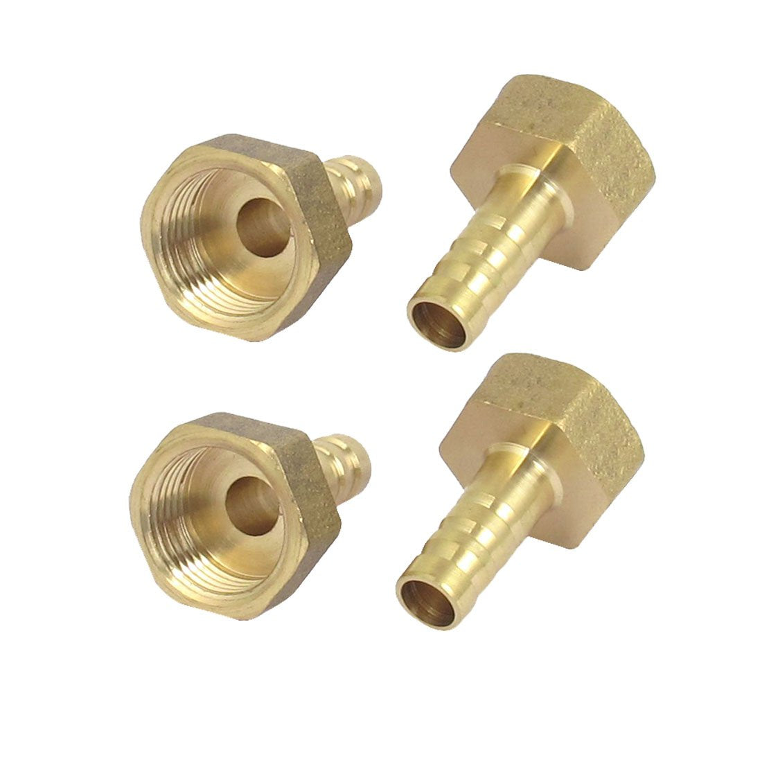a15092200ux0147 3/8BSP Female Thread 8mm Dia Brass Hose Barb Coupler Connector 4Pcs, Sizenameinternal" ID, Metal