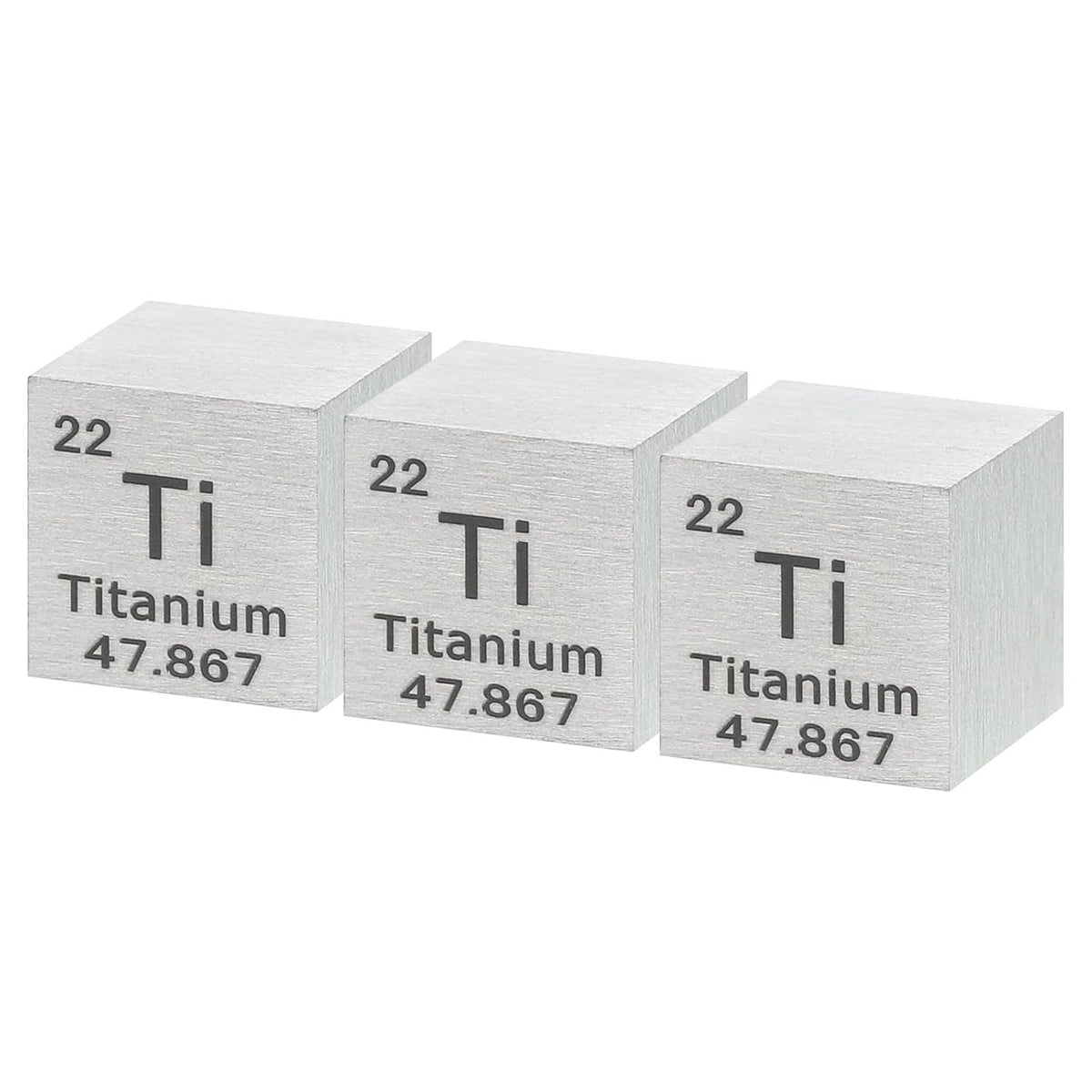 3 Pcs Titanium Cube, 0.39 Inch High Density Metal Element Cube Metal Density Cube for Chemical Elements Collection Science Education Experiment Application, Silver