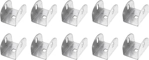 10 Pcs U Bracket for 1.63" Panels, 59 x 44.5 x 41mm Metal U Shaped Fasteners Brackets for Guardrail or Partitions Connection, Silver