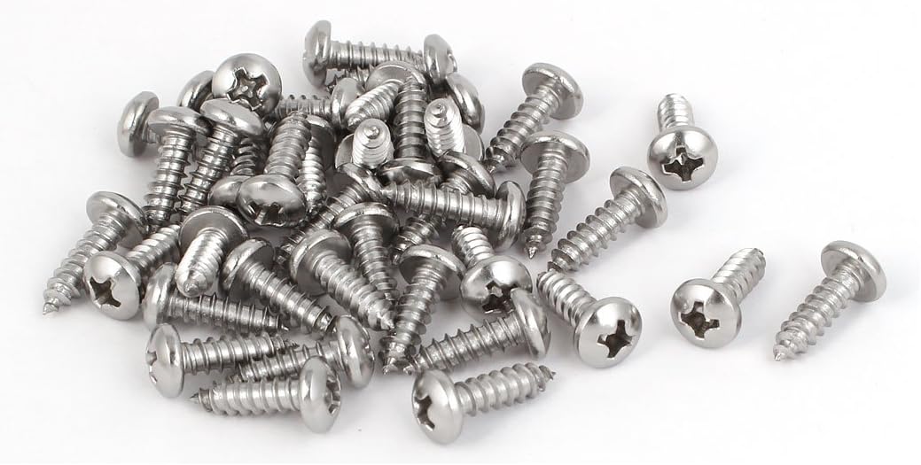 M3.9x13mm 316 Stainless Steel Phillips Pan Head Self Tapping Screws Bolts 40pcs