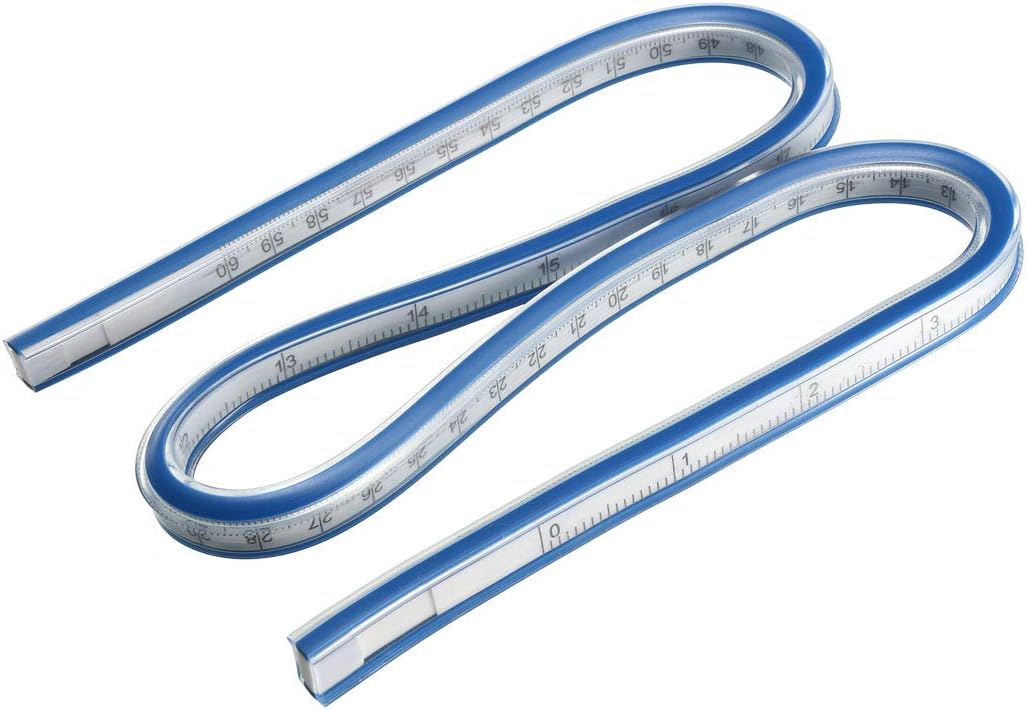 Flexible Ruler 24 Inch 60cm Curve Ruler for Engineering Drawing, Design Graphics, Garment Design