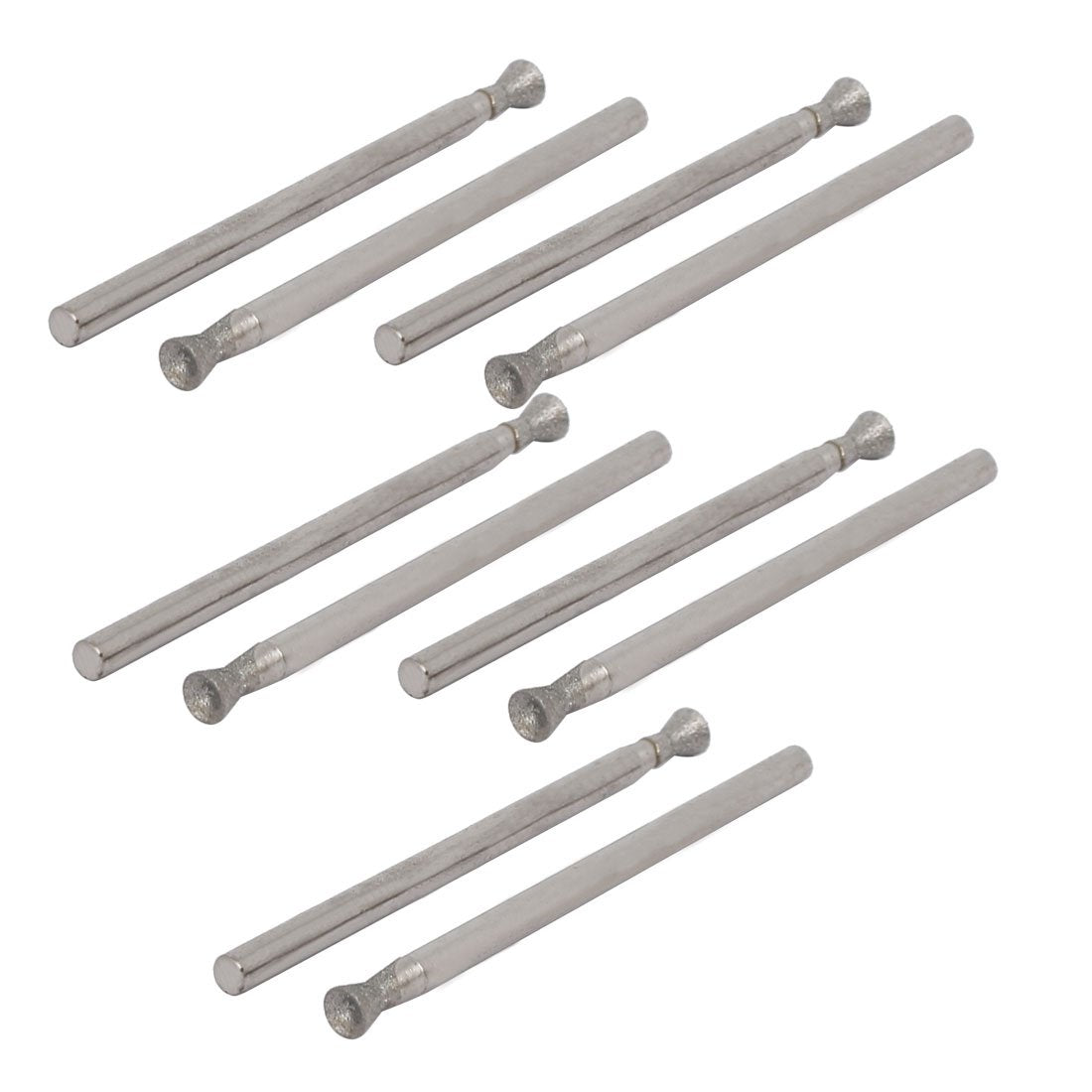 2.35mm Shank 3mm Dia Spherical Concave Head Polishing Mounted Point Bit 10pcs