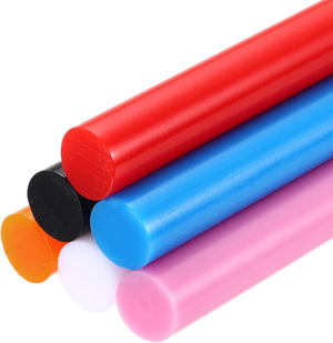 6pcs Mini Hot Glue Sticks for Glue Gun 4-inch x 0.43-inch, 11 x 100mm 6 Colors Black, White, Bright Red, Sky Blue, Orange, Pink