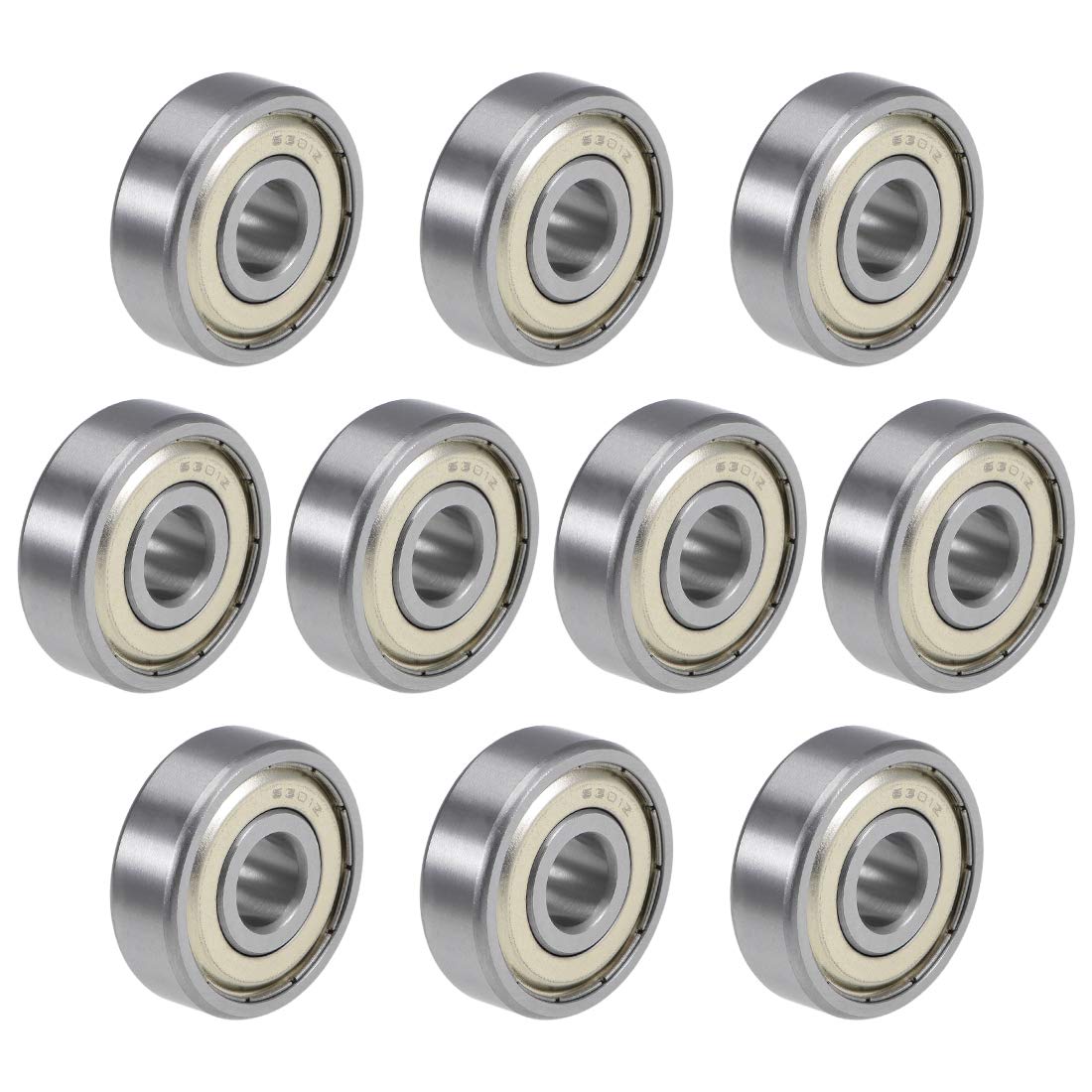 6301ZZ Deep Groove Ball Bearing Z2 12x37x12mm Double Shielded Chrome Steel 10pcs