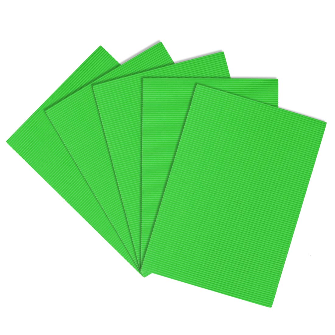 5pcs Corrugated Cardboard Paper Sheets,Green,7.87-inch x 11.98-inch,for Craft and DIY Projects