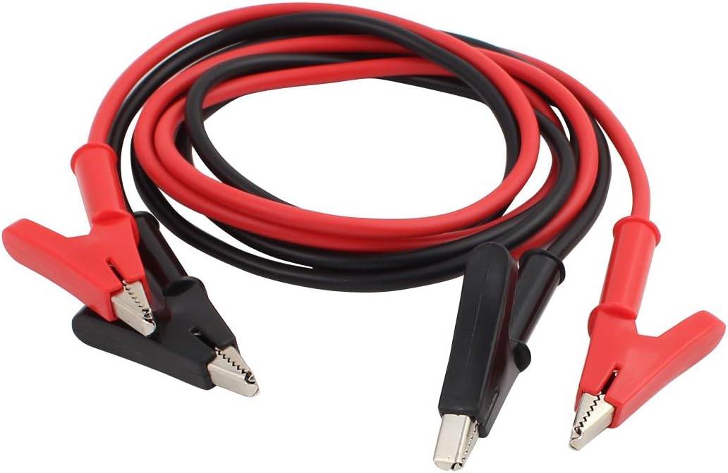 Pair Double-Ended Alligator Clip Cable Jumper Wire Test Leads 1.02m