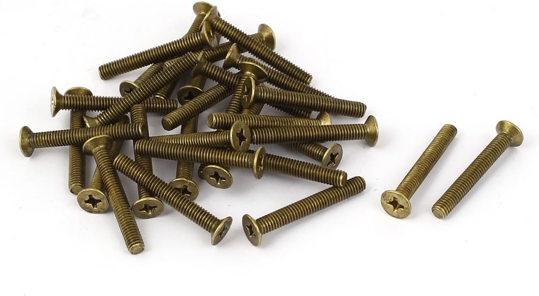 M4 x 30mm Brass Bolts Machine Phillips Countersunk Screws GB819 30 Pcs