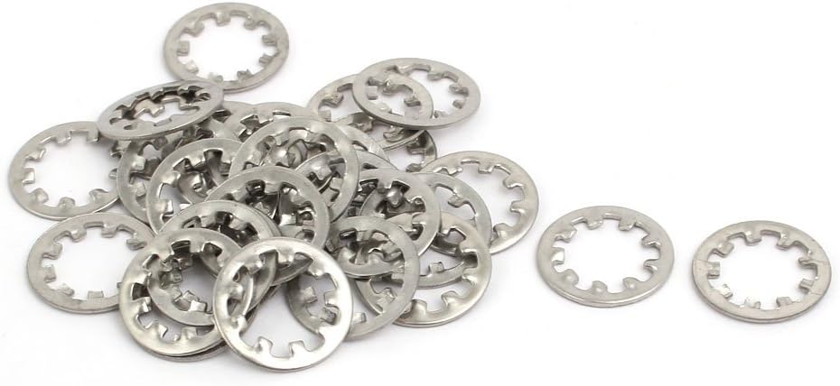 10mm Inner Dia Stainless Steel Internal Tooth Lock Washer Silver Tone 30pcs