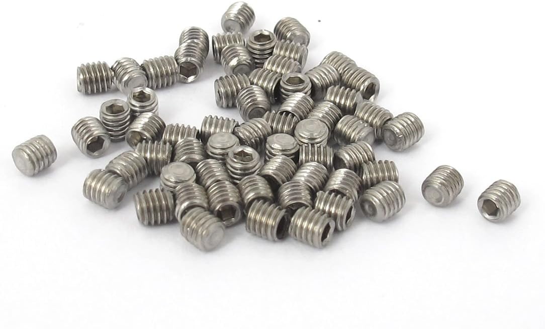 M3x3mm Stainless Steel Hex Socket Set Cup Point Grub Screws 50pcs