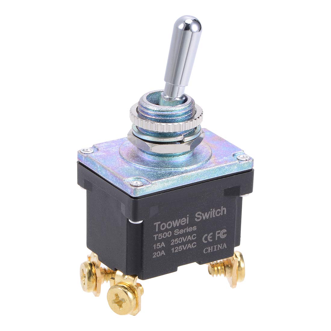 DPST Rocker Toggle Switch Heavy-Duty 15A 250V 20A 125V 4P ON/Off Switch Metal Bat Waterproof Boot Cap Cover