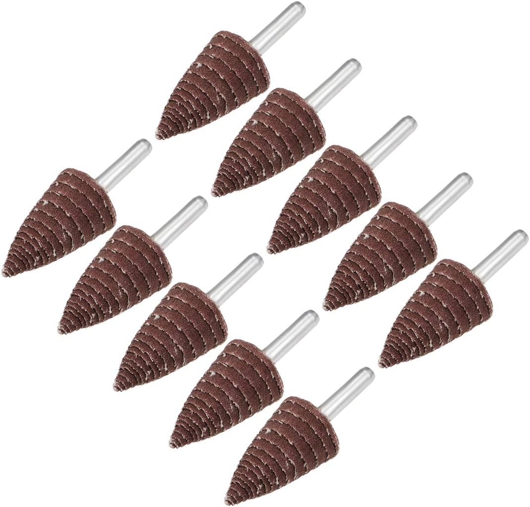 25mm Cone Shape Abrasive Flap Wheel 1/4" Shank for Deburring Sanding Polishing 120 Grits 10 Pcs