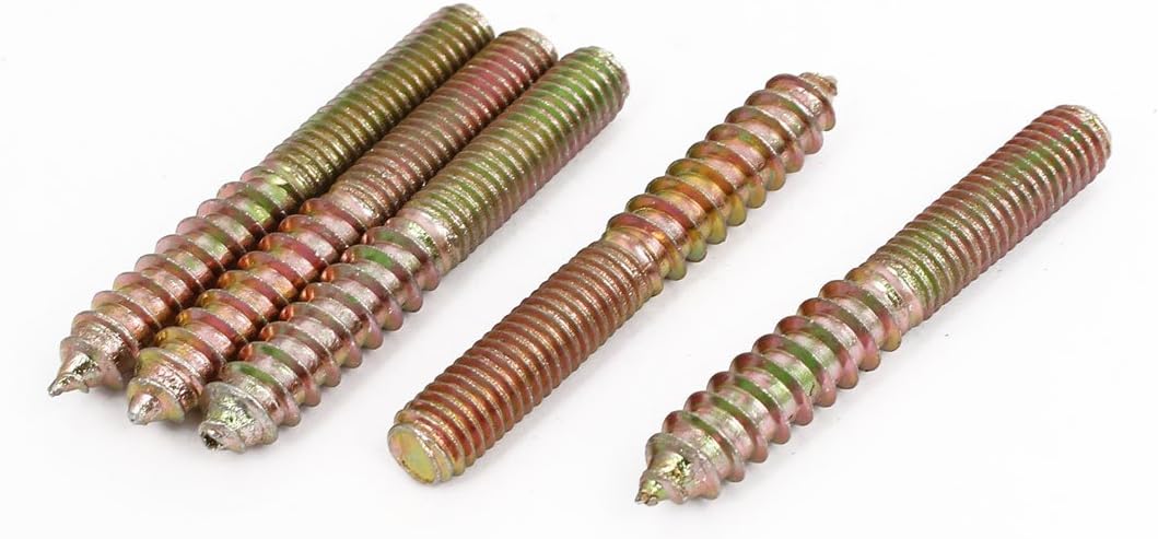 a15113000ux1872 M8 x 59mm Double Ended Threaded Self Tapping Wood Screw Bolt Stud 5Pcs