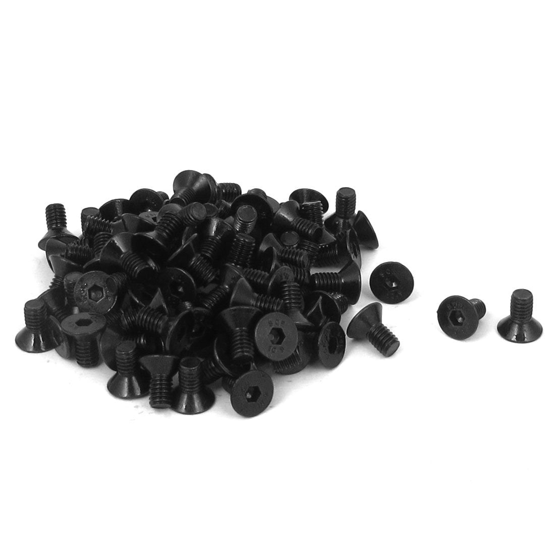 A15100700ux0335 M4 x 8mm Metric Hex Socket Countersunk Head Screw Bolts Black (Pack of 100)