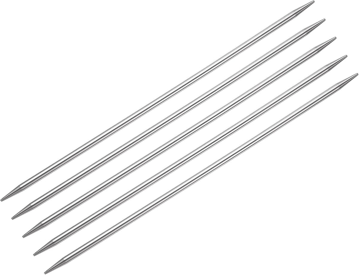 5Pcs Knitting Needle 4.0mm Diameter 7.87 Inches Length Stainless Steel Double Pointed Sweater Stitching Needles for Handmade Projects DIY Knitting