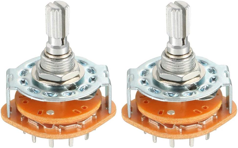 3P4T 3 Pole 4 Position Selectable 1 Deck Band Channel Rotary Switch Selector 2Pcs