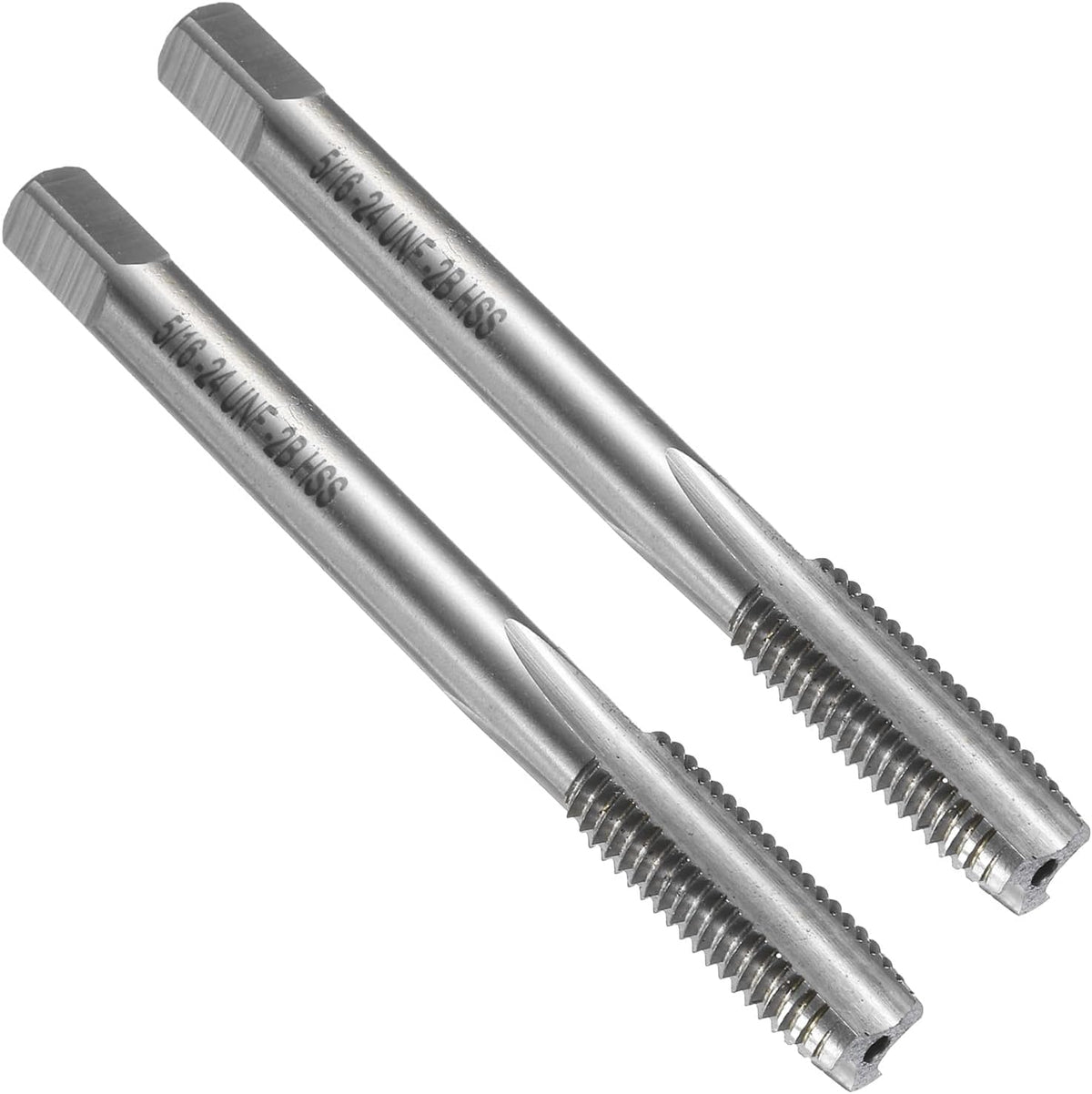 2pcs Straight Flute Thread Tap, 5/16-24 UNF Screw Threading Tapping Tool Thread Milling Machine Taps, High-Speed Steel 6542 (HSS 6542)