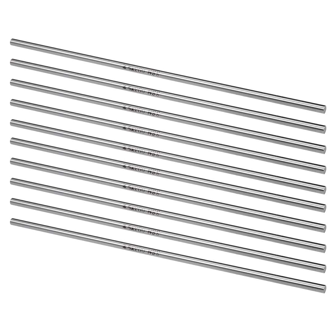 Round Steel Rod, 4.5mm HSS Lathe Bar Stock Tool 200mm Long, for Shaft Gear Drill Lathes Boring Machine Turning Miniature Axle, Cylindrical Pin DIY Craft Tool, 10pcs