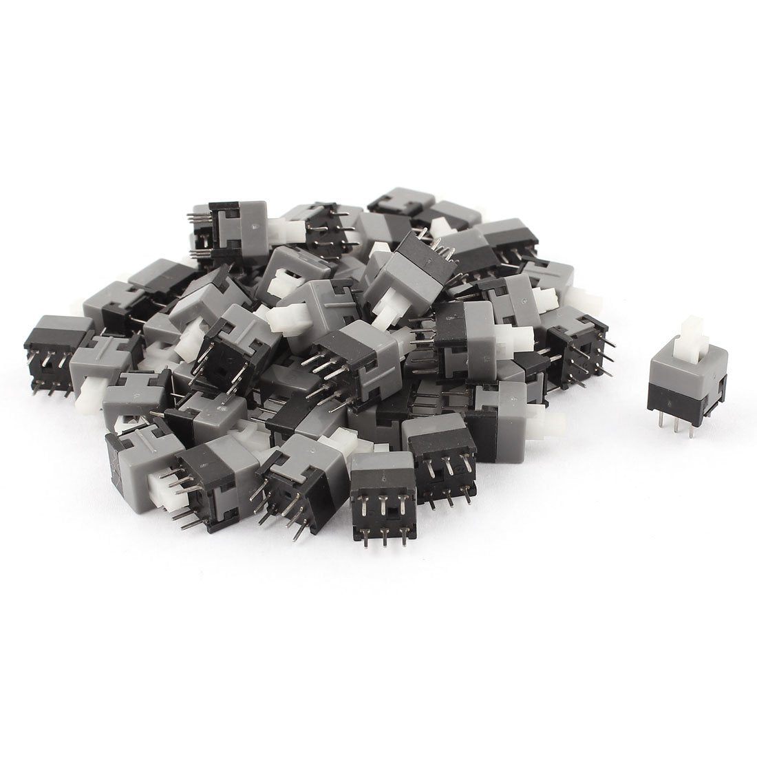 50Pcs 6Pins Pushbutton 8 x 28 mm Locking Tactile Switches