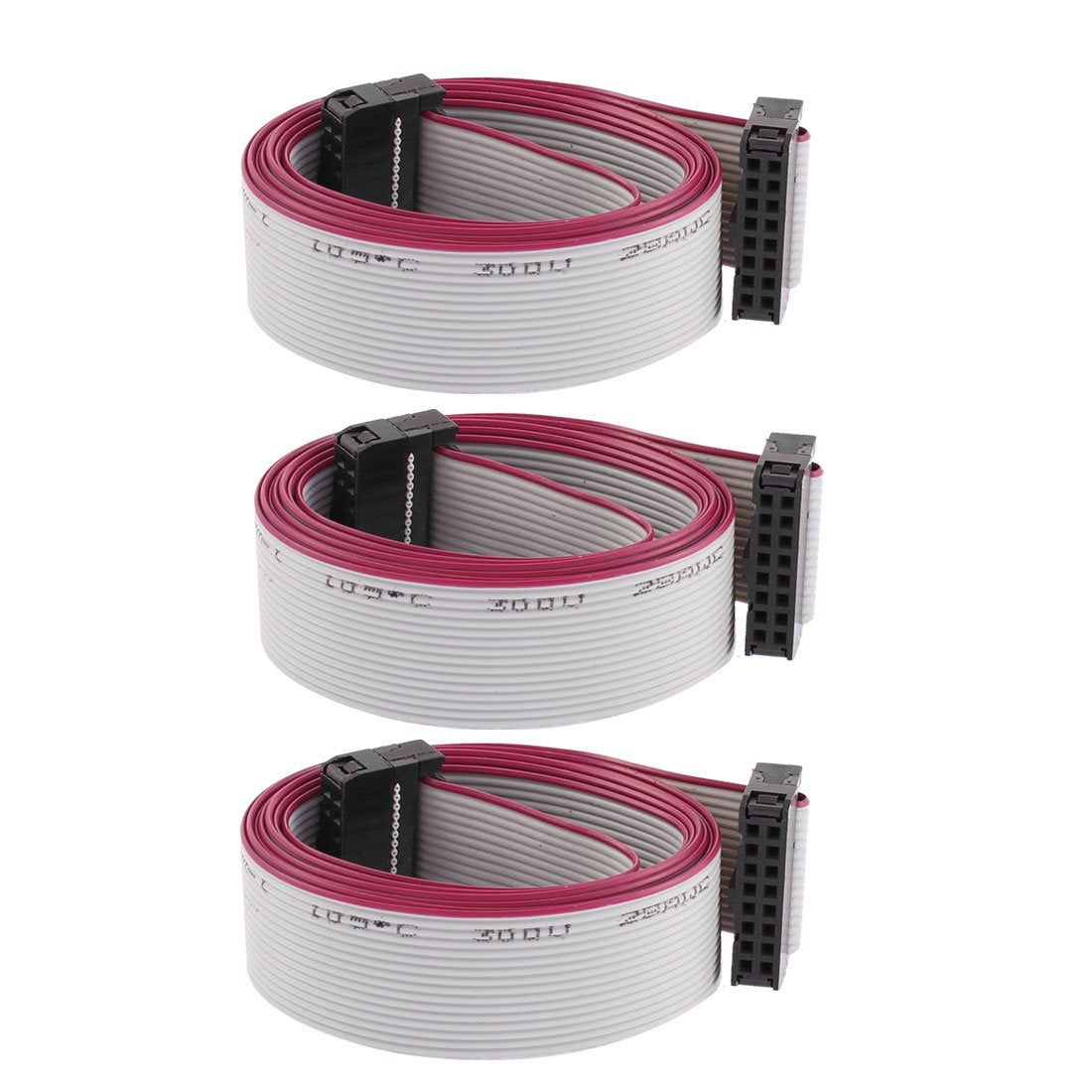 IDC Flat Ribbon Cable, 2.54 mm Pitch, 16 Pin, 100 cm Length, 3 Pieces