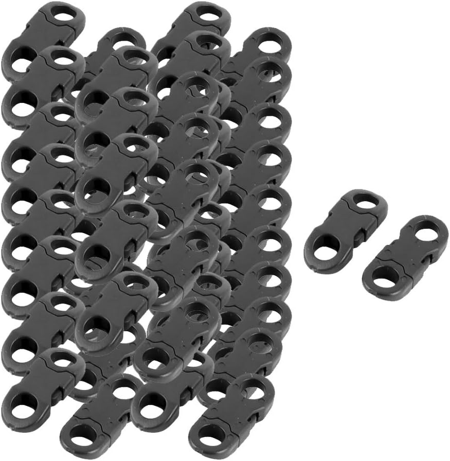 LinkMejor Plastic Handbag Webbing Belt Adjustive Quick Release Buckle Fastener 50 Pcs Black